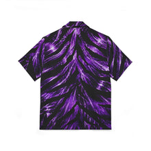 Load image into Gallery viewer, Men's Hawaiian Camp Shirt — Electric purple zebra stripes pattern