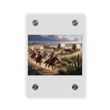 Load image into Gallery viewer, Acrylic Wall Art Panel - Apache Indians attacking a wagon train