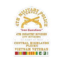 Load image into Gallery viewer, Kiss-Cut Sticker - Army - 4th Military Police Co, - Iron Guardians - 4th Infantry Div - Vietnam Veteran w VN Service X 300