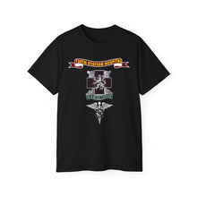 Load image into Gallery viewer, Unisex Ultra Cotton Tee - Army - 130th Station Hospital - Ribbon - DUI - Army Medical Service Corps Branch X 300