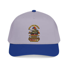 Load image into Gallery viewer, Mid Profile Baseball Cap - Army - Cold War Vet - 3rd Armored Division - Gelnhausen, Germany - M60A3 Tank - Spearhead w Fire - 3D - Enhanced