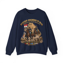 Load image into Gallery viewer, Crewneck Sweatshirt - Army - Buffalo Soldiers in Iraq - OIF - Cavalrymen at War w IRAQ SVC - 3D - Enhanced
