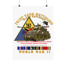 Load image into Gallery viewer, Premium Matte vertical posters - Army - 761st Tank Battalion - Black Panthers - w Tank w SSI Wwii EU SVC