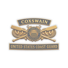 Load image into Gallery viewer, Kiss-Cut Stickers - USCG - Coxswain - Auxiliary w txt - 3D - Enhanced