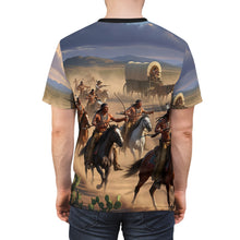 Load image into Gallery viewer, Unisex Tee - Indians Attacking a Wagon Train AOP Shirt
