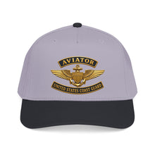 Load image into Gallery viewer, Mid Profile Baseball Cap - USCG - Aviator Badge w txt - 3D - Enhanced