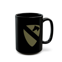 Load image into Gallery viewer, Black Mug (15oz) - SSI - 1st Cavalry Division - Subdued X 300