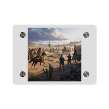 Load image into Gallery viewer, Acrylic Wall Art Panel - Apache Indians attacking a US Army defending a wagon train