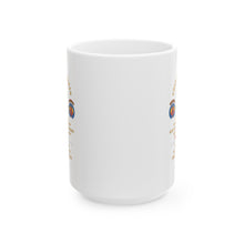 Load image into Gallery viewer, White Ceramic Mug, (11oz, 15oz) - Cold War Vet - 1st Missile Bn, 81st Artillery 56th Artillery Group - Neu-Ulm Germany - Firing Missile w ARTY Br w COLD SVC X 300