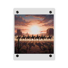 Load image into Gallery viewer, Acrylic Wall Art Panel - 10th Cavalry on Patrol in the sunset w 10th Cav Guidon