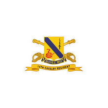 Load image into Gallery viewer, Kiss-Cut Vinyl Decals - Army - 14th Cavalry Regiment w Br - Ribbon