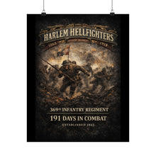 Load image into Gallery viewer, Matte Poster - 369th Infantry Regiment - Harlem Hellfighters charging through chaos - Max DPI - Shirt - Front