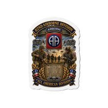 Load image into Gallery viewer, Die-Cut Magnet - Army - 82nd Airborne Division - WWII to NOW - All American Division - 3D - Enhanced