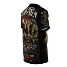 Load image into Gallery viewer, The Four Horsemen of the Apocalypse from the Book of Revelation Tribute Tee — Revelation Chapter 6