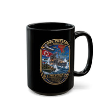 Load image into Gallery viewer, Black Mug (15oz) - USS Pueblo Attack-Defense Commemorative Patch
