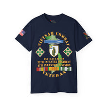 Load image into Gallery viewer, Unisex Ultra Cotton Tee - Vietnam Combat Infantry Veteran, 1st Battalion, 35th Infantry Regiment with CIB - Vietnam Service RIbbons