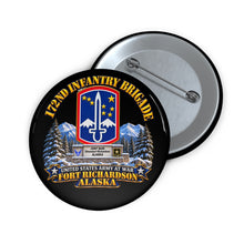 Load image into Gallery viewer, Custom Pin Buttons - 172nd Infantry Brigade - Ft Richardson, Alaska - 3D - Enhanced