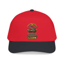 Load image into Gallery viewer, Mid Profile Baseball Cap - Army - Cold War Vet - 3rd Armored Division - Gelnhausen, Germany - M60A3 Tank - Spearhead w Fire - 3D - Enhanced