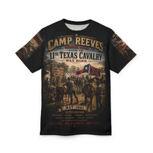 Load image into Gallery viewer, Camp Reeves 11th Texas Cavalry Graphic Tee — May 1861 - Sherman, Texas, May 1861