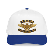 Load image into Gallery viewer, Mid Profile Baseball Cap - USCG - Aviator Badge w txt - 3D - Enhanced