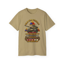 Load image into Gallery viewer, Unisex Ultra Cotton Tee - Army - Cold War Vet - 3rd Armored Division - Gelnhausen, Germany - M60A3 Tank - Spearhead w Fire - 3D - Enhanced