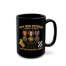 Load image into Gallery viewer, Black Mug (15oz) - Army - Iraq War Veteran - 3rd Infantry Division - 3D - Enhanced