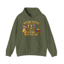 Load image into Gallery viewer, Hoodie – Army - Iraq War Veteran - Ribbon Bar - Map - SSI - 1st Armored Division - 3D - Enhanced