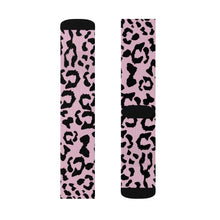 Load image into Gallery viewer, Sublimation Socks - Leopard Camouflage - Baby Pink - Black