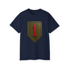 Load image into Gallery viewer, Unisex Ultra Cotton Tee - Army - SSI - 1st Infantry Division wo txt - 3D - Enhanced