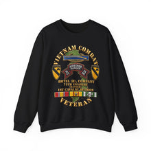 Load image into Gallery viewer, Crewneck Sweatshirt - Army - Vietnam Combat Vet - H Co 75th Infantry (Ranger) - 1st Cavalry Div SSI - 3D - Enhanced