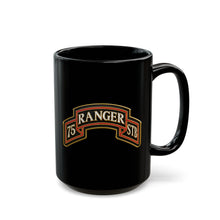 Load image into Gallery viewer, Black Mug (15oz) - Army - 75th Ranger Regiment - STB - Ranger Scroll - 3D - Enhanced