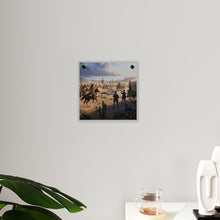 Load image into Gallery viewer, Acrylic Wall Art Panel - Apache Indians attacking a US Army defending a wagon train