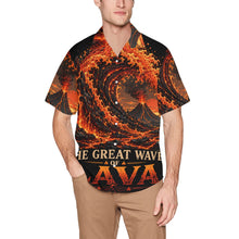 Load image into Gallery viewer, Great Wave of Lava Men's All Over Print Hawaiian Shirt With Chest Pocket(ModelT58)(Merged Design)