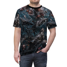 Load image into Gallery viewer, Shark Feeding Frenzy Tribute Tee — All-Over Print