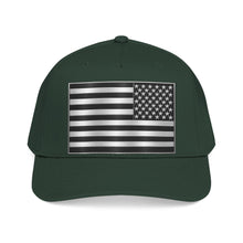 Load image into Gallery viewer, Mid Profile Baseball Cap - Flag - United States - Black and White - 3D - Enhanced