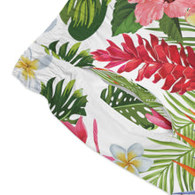 Load image into Gallery viewer, Swim Trunks (AOP) - White - Tropical Flowers X 300