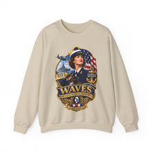 Load image into Gallery viewer, Crewneck Sweatshirt - WAVES - Women Accepted for Volunteer Emergency Service WWII - 3D - Enhanced