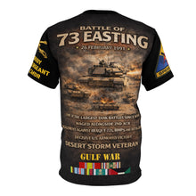 Load image into Gallery viewer, Battle of 73 Easting Veterans Tribute All-Over Print Tee — 3rd Armored Division (Spearhead) - SFC RUDY