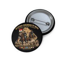 Load image into Gallery viewer, Custom Pin Buttons - Army - Buffalo Soldiers in Iraq - OIF - Cavalrymen at War w IRAQ SVC - 3D - Enhanced