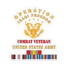 Load image into Gallery viewer, Kiss-Cut Stickers - Army - IRAQI FREEDOM Veteran - Combat Veteran