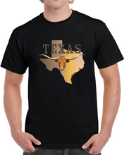 Load image into Gallery viewer, Texas - Rattler Skin -texas State Map W Longhorn - Classic T Shirt, Crewneck Sweatshirt, Hoodie, Long Sleeve