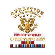 Load image into Gallery viewer, Kiss-Cut Stickers - Army - IRAQI FREEDOM Veteran - Combat Veteran - 3d enhanced