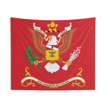 Load image into Gallery viewer, Indoor Wall Tapestries - 21st Engineer Battalion Colors - FORSEE and PROVIDE - Battalion Colors Tapestry