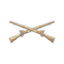 Load image into Gallery viewer, Kiss-Cut Stickers - Army - Infantry Branch Insignia - no text - Gold - 3D - Enhanced