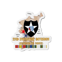 Load image into Gallery viewer, Die-Cut Magnet - Army - Korea Map - 2nd Infantry Div - Second to None w SVC X 300