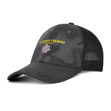 Load image into Gallery viewer, Embroidered Mesh Sports Camo Caps - Lieutenant Colonel - Retired