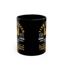 Load image into Gallery viewer, Black Mug 15oz - 11th Engineer Battalion - Camp Humphries 2nd Infantry Division - Korea