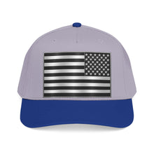 Load image into Gallery viewer, Mid Profile Baseball Cap - Flag - United States - Black and White - 3D - Enhanced