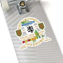 Load image into Gallery viewer, Kiss-Cut Stickers - Army - Vietnam Combat Infantry w Alpha Company, 2nd Bn 28th Inf 1st Inf Div SSI TET Offensive w VN SVC X 300