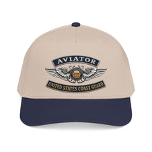 Load image into Gallery viewer, Mid Profile Baseball Cap - USCG - Aviator Badge - Auxiliary w txt - 3D - Enhanced